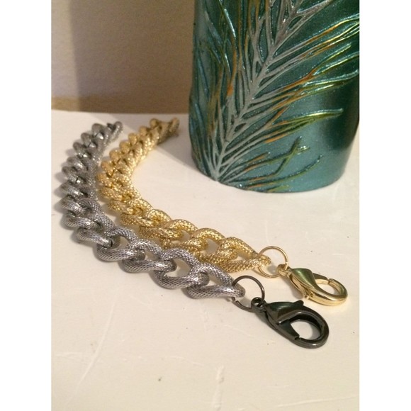 Gold/Silver Chunky Link Chain Bracelet - Picture 1 of 4